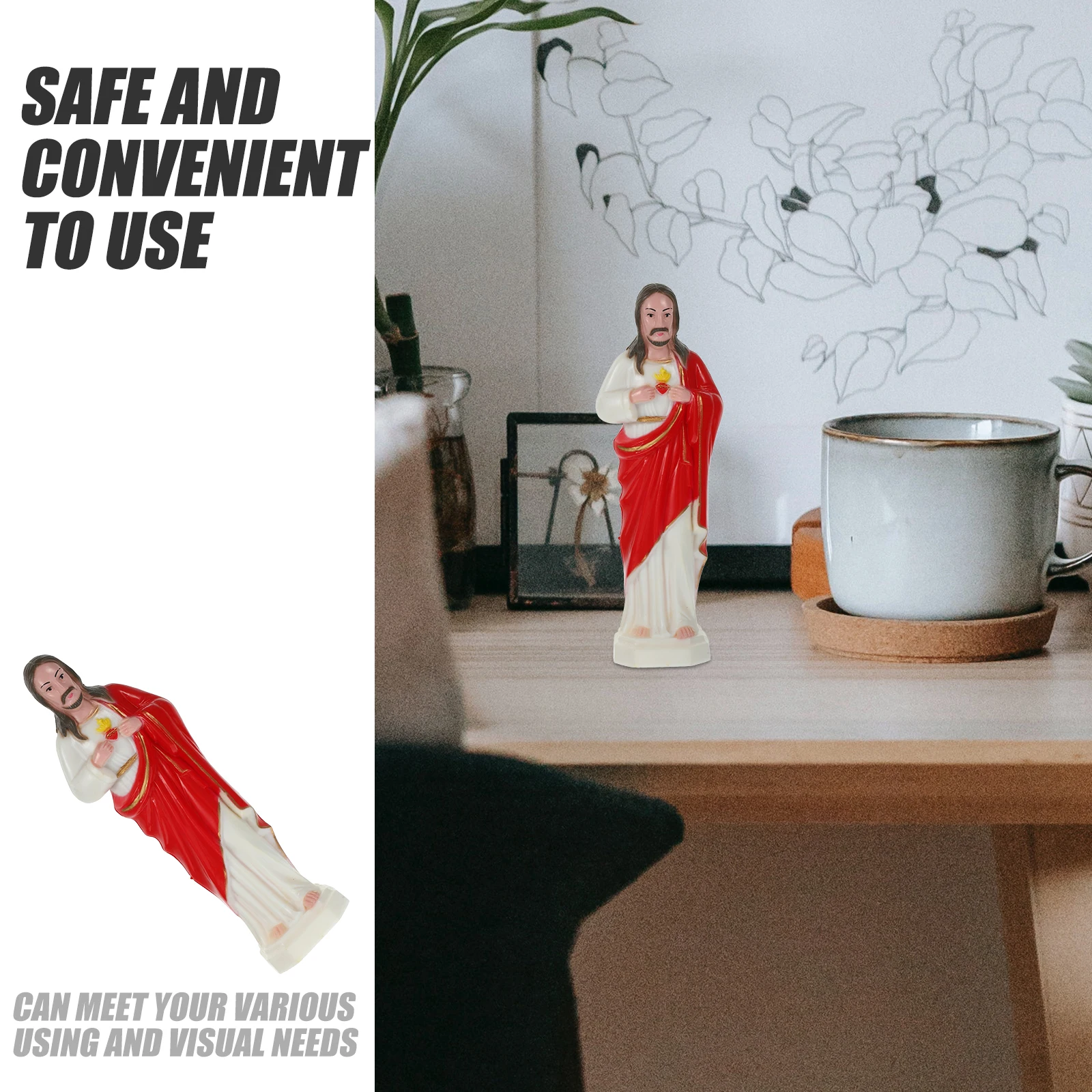 

Holy Jesus Statue Ornament Church Desktop Decoration Reusable Safe Lightweight Jesus Craft Home Office Church Statues