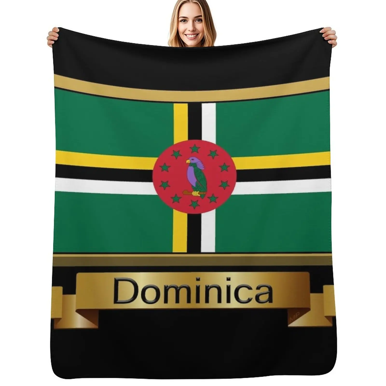 

Dominica Flag Gifts, Stickers & Products - Named Throw Blanket Beach heavy to sleep Luxury Designer Soft Blankets