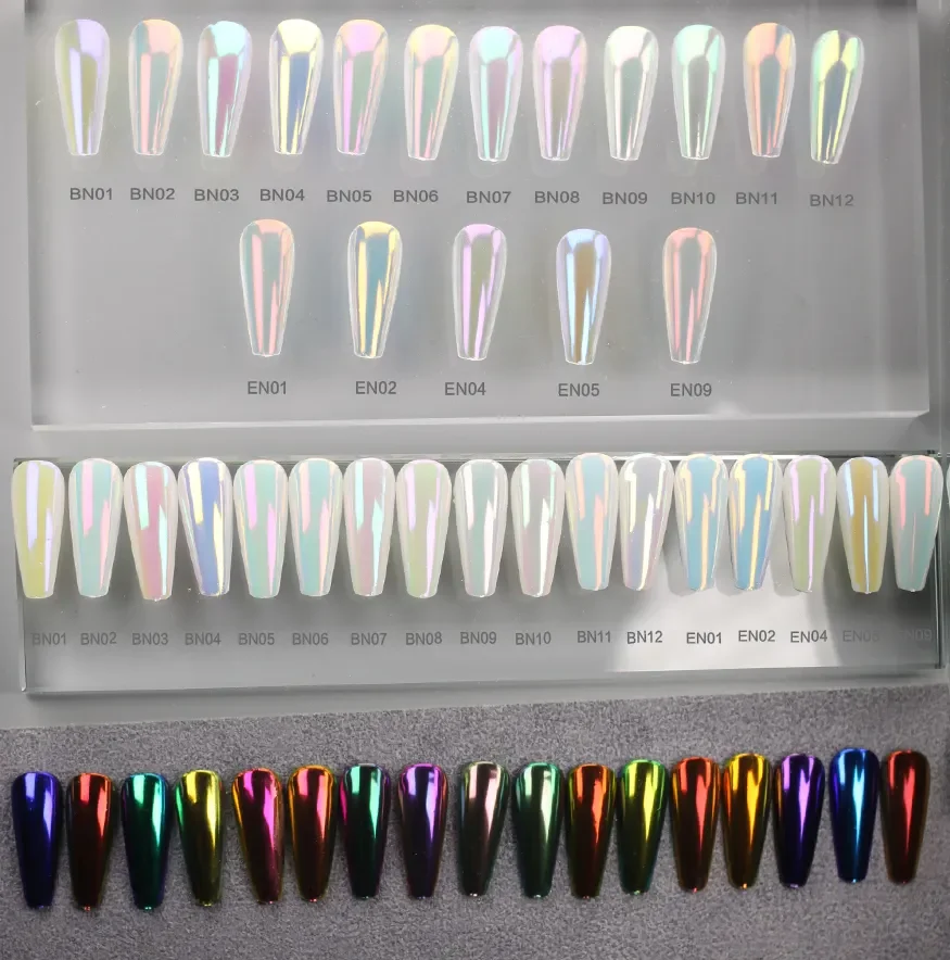 

1g White Fairy Ice Pearl Chrome Pigment Shell Nails Dust Mirror Aurora Nail Art Powder
