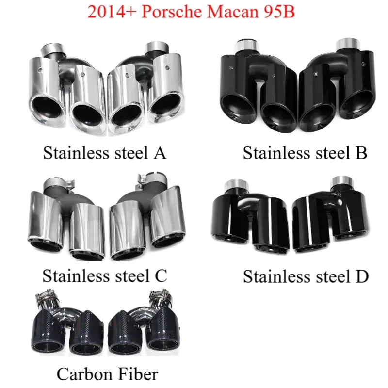2026 SYPES Car Exhaust Pipes for Macan 95B GTS Performance 304 Stainless Steel Carbon Fiber Quad Round square Muffler Tips