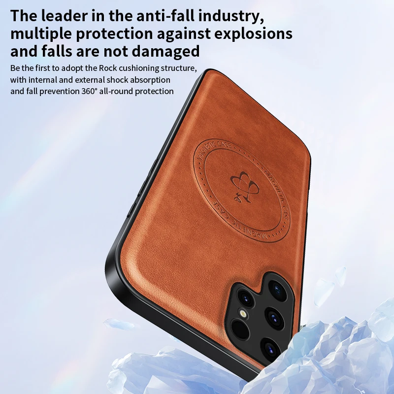 Wireless Charging Magnetic Soft Phone Case For Samsung Galaxy S25 S21 S24 FE S23 Plus S26 S22 Ultra Holder Protect Cover Cases