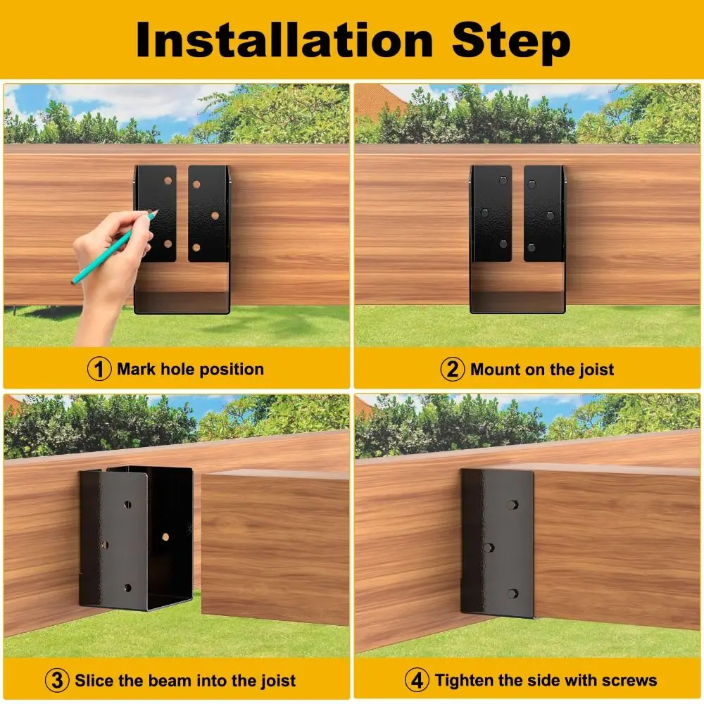 Heavy Duty Joist Hanger Steel Concealed Flange Beam Support Bracket Robust Construction Powder-Coated Steel