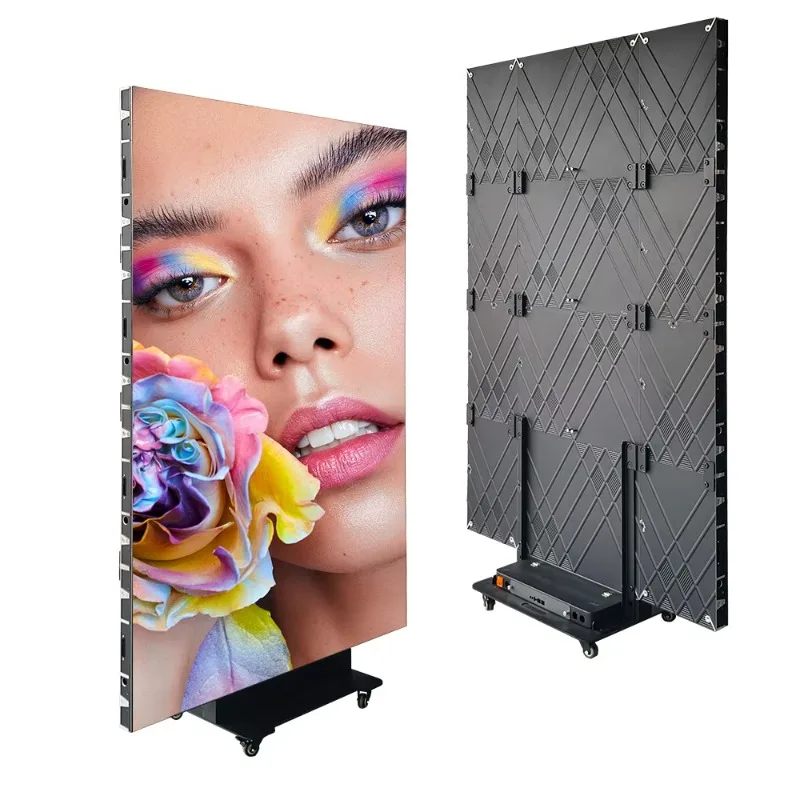 Foldable Moveable P2.5 Indoor HD Digital LED Poster Animation-Wifi Controlled Electronic Advertising LED Screen Floor Elevator