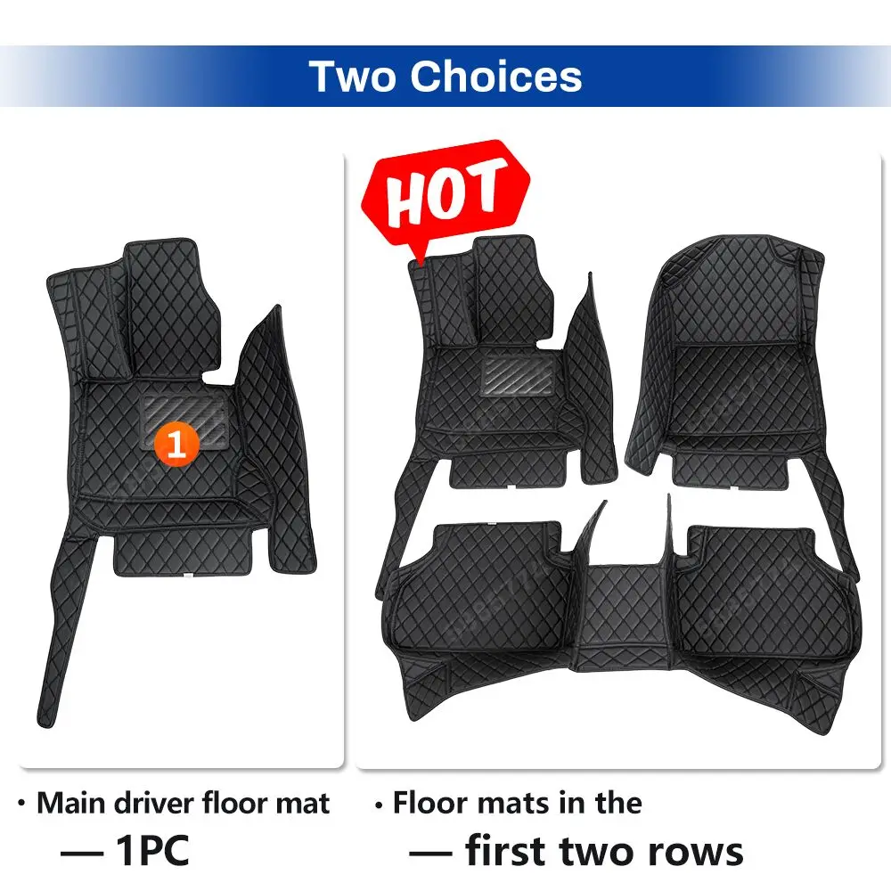 Car Floor Mats For Toyota Highlander 5/7 Seats 2009-2024 23 22 21 2020 19 18 17 16 15 Custom Auto Foot Pads Interior Accessories