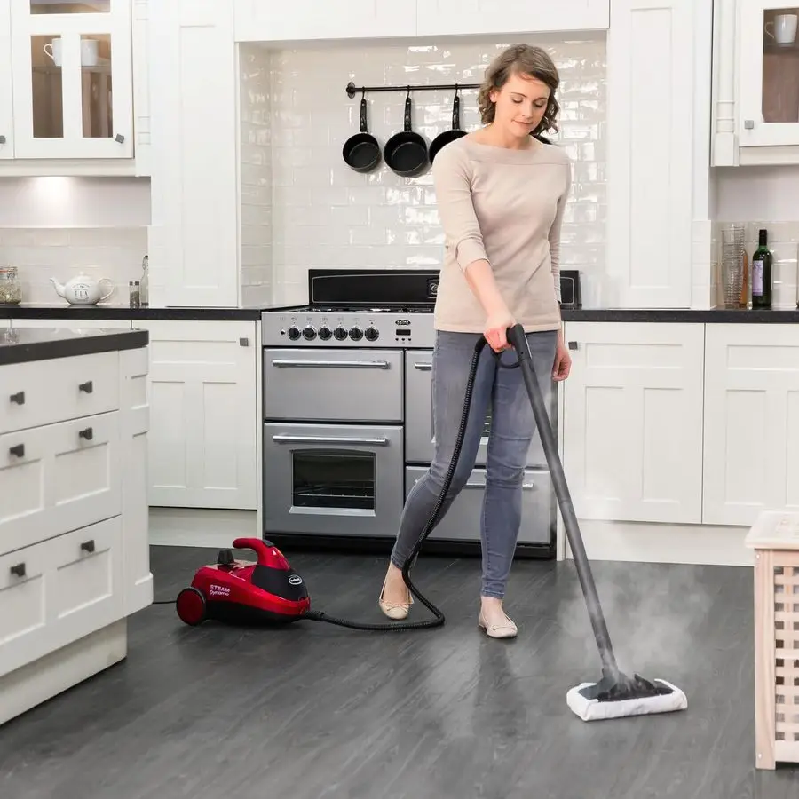 Dynamo Steam Cleaner for ChemicalFree Cleaning, Multipurpose with Attachments, Portable, Multisurface, For Carpets, Tiles, Bathr