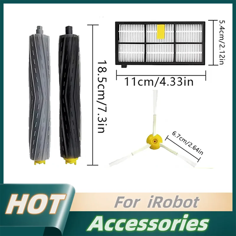 

Spare Parts For iRobot Roomba 800 900 Series 860 870 880 890 966 980 etc.Vacuum, Main Side Brush Hepa Filter Wheel Replacement