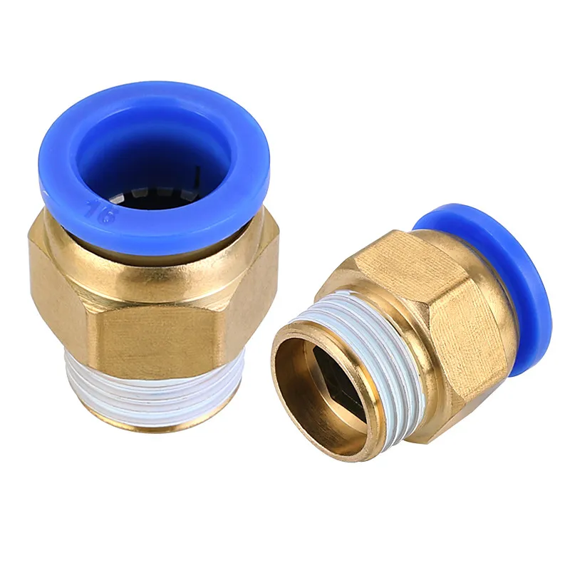 

10Pcs Pneumatic Air Connector Fitting PC 4mm 6mm 8mm 10mm 12mm Thread 1/4" 1/8" 3/8 1/2 Hose Fittings Pipe Quick Connectors