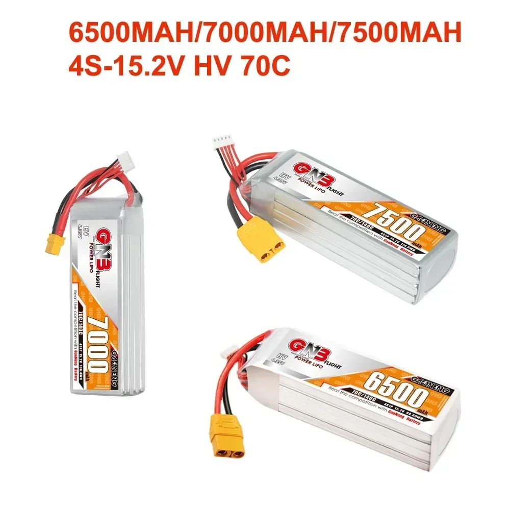 

GNB 4S1P 15.2V 6500mAh/7000mAh/7500mAh HV 70C LiHV Lipo Battery With XT60/XT90 Plug For FPV Drone RC Helicopter Airplane Parts