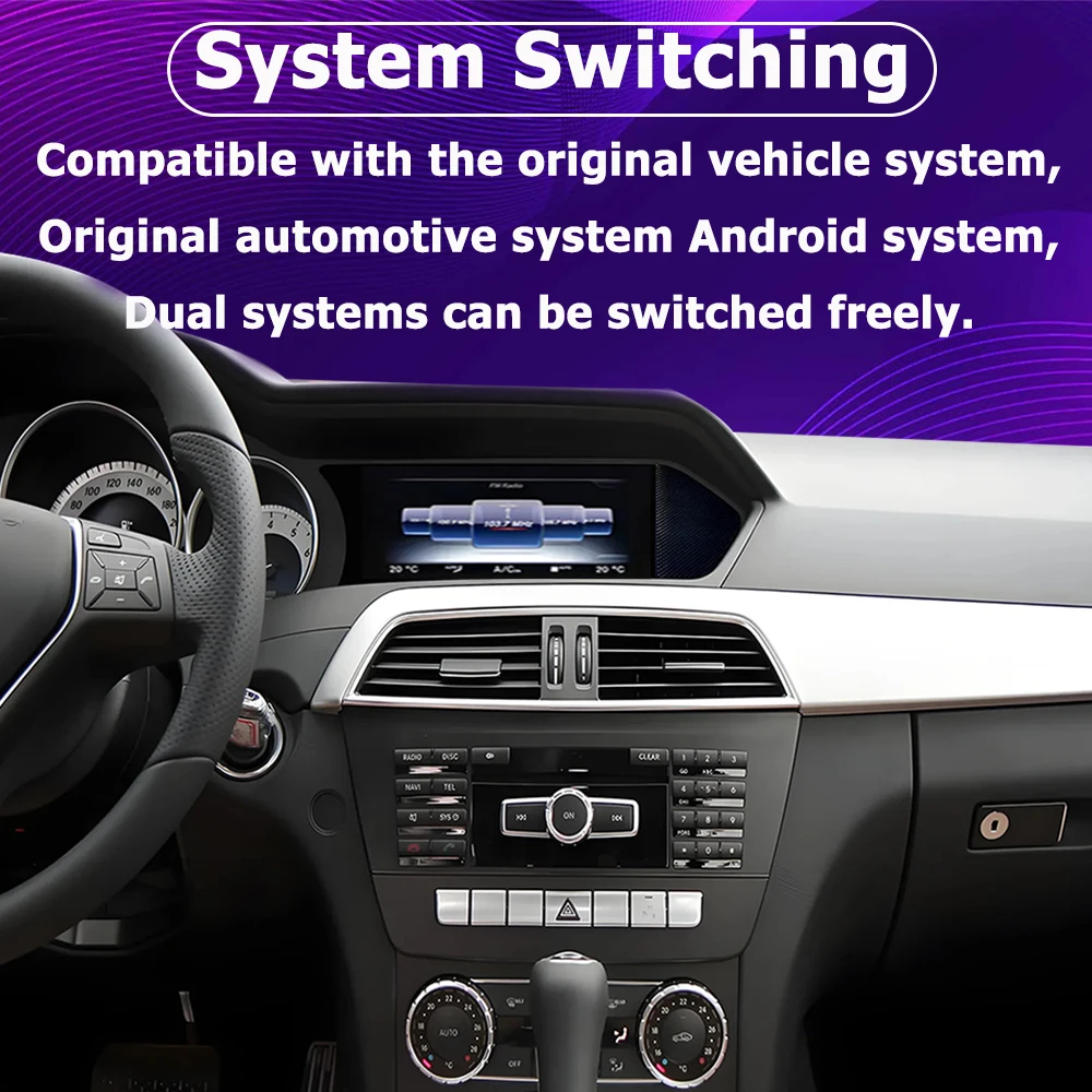 8.8 inch Carplay Android 16 Car Multimedia Player For Mercedes Benz C Class 2011-2015 W204 S204 Intelligent Vehicle System 4G BT