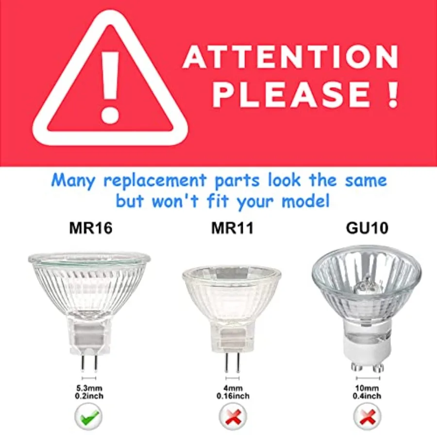 MR16 Halogen Bulb 20W 12V, Durable 6 Packs High Output Halogen Light Bulbs 2 pin GU5.3 Base for Landscape Lights, Track Lights,