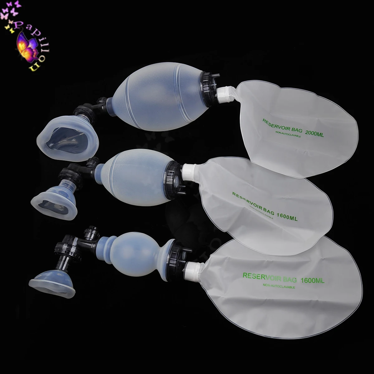 Silicone CPR Training Practi-Mask Artificial Emergency Ambu Bag Reservoir Bag Manual Resuscitator with Mask Veterinary Tool
