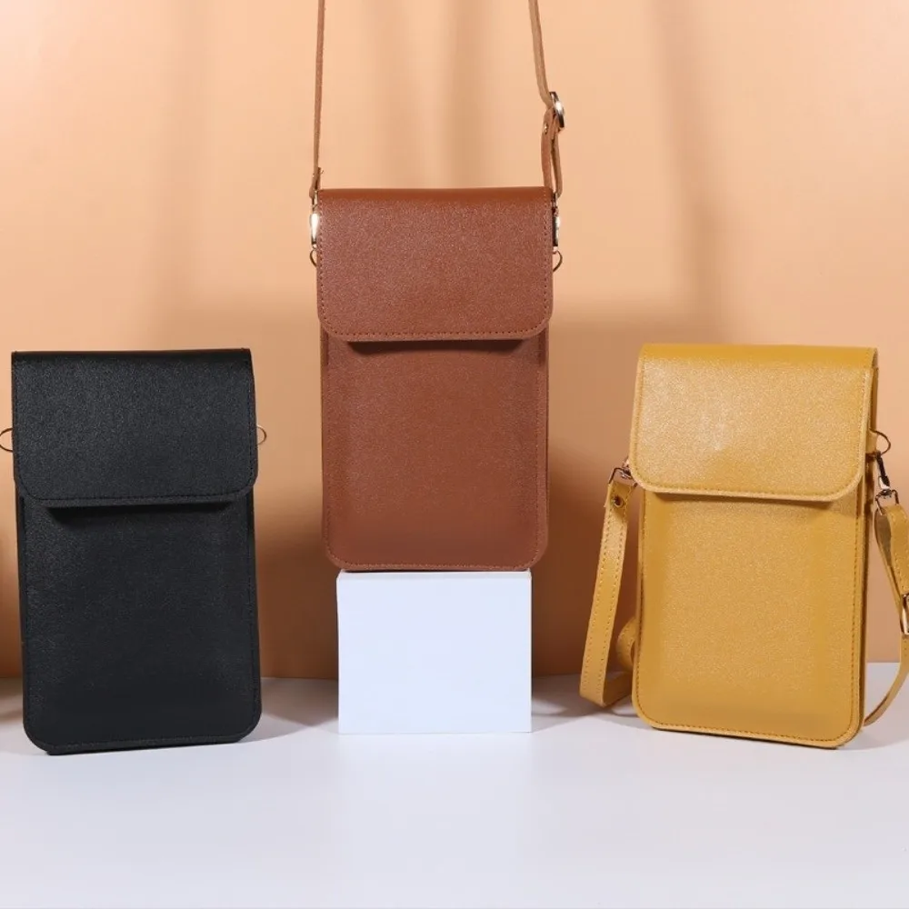 PU Leather Touch Screen Phone Bag Zipper Flap Wallet RFID Anti Theft Purse Large Capacity Multifunctional Mobile Phone Bag