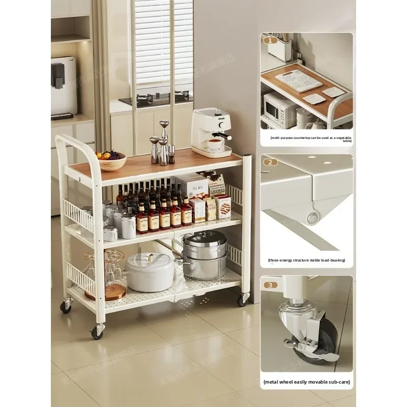 Picture 5: Installation-free folding kitchen rack, mobile storage cart