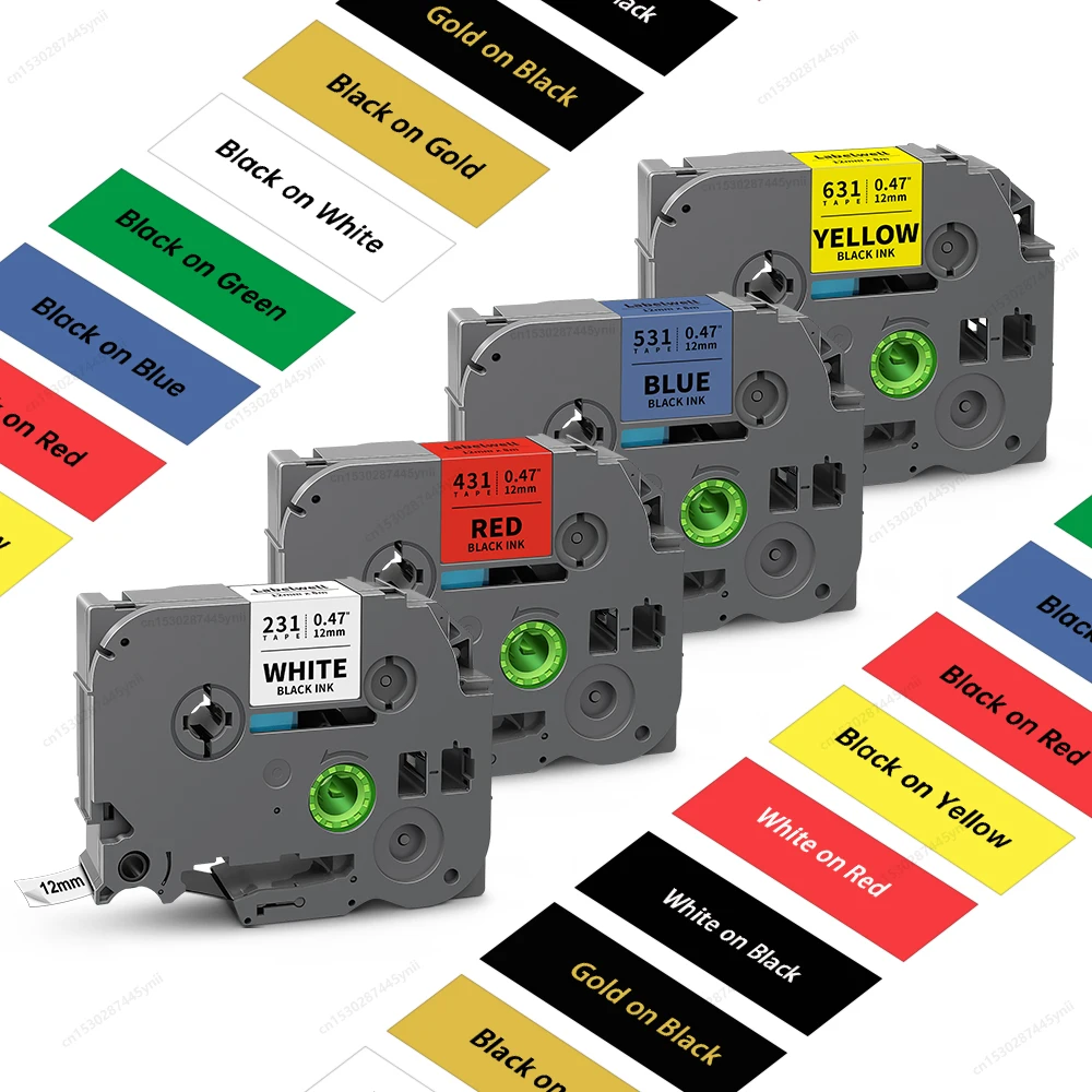 

1 шт. TZe231, совместимая с Brother TZe-231, ламинированная лента P Touch для изготовления этикеток tze221 tze211, черный на белом для принтера PT-H110