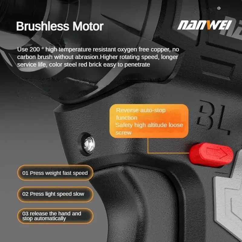 Imagem -03 - Xiaomi-nanwei Brushless Brushless Broca Elétrica de Lítio Multi Funcional 16.8v Chave de Fenda Doméstica Recarregável