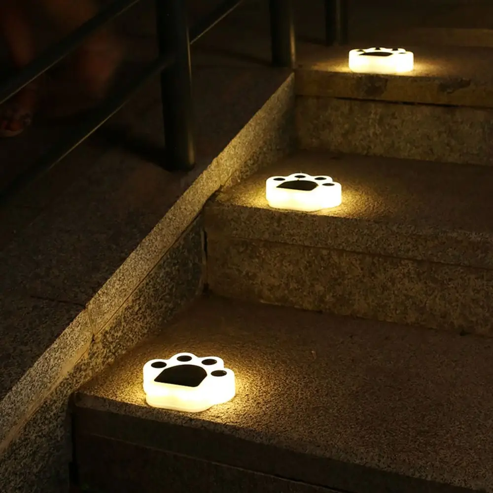 Solar Powered Solar Garden Light Decoration IP65 Waterproof LED Lawn Light Intelligent Light Control Animal Paw Print