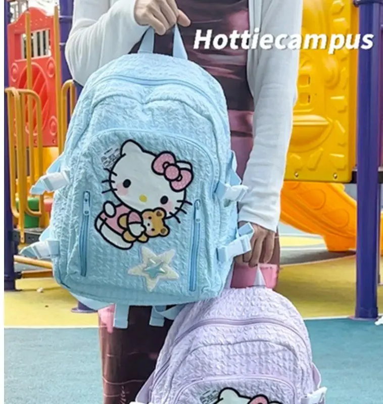 Hello Kitty Sanrio Mochilas,Anime Backpacks for Children, Travel Backpack, School Bags, Cute Girls' Gifts，Korean Style