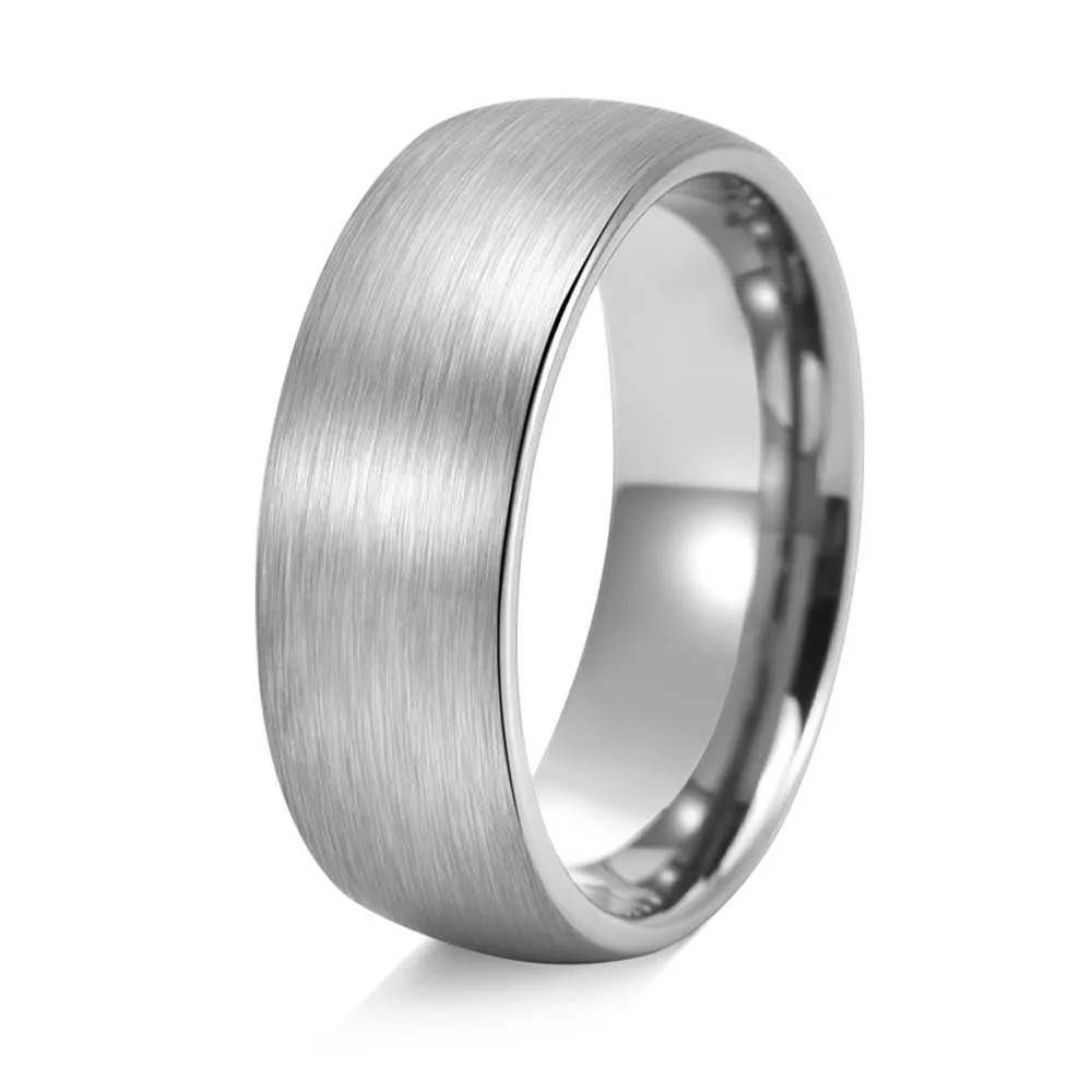 Herrenring aus Titanstahl, 8 mm breit, gebürstetes Finish, Unisex, minimalistischer Schmuck, modernes Design, Geschenk für Ihn, auf Lager bereit