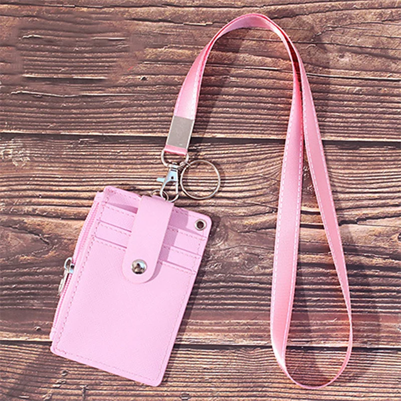 Office Work School ID Card Badge Holder With Keyring Rope Layards Neck Strap Bag Accessories High Quality