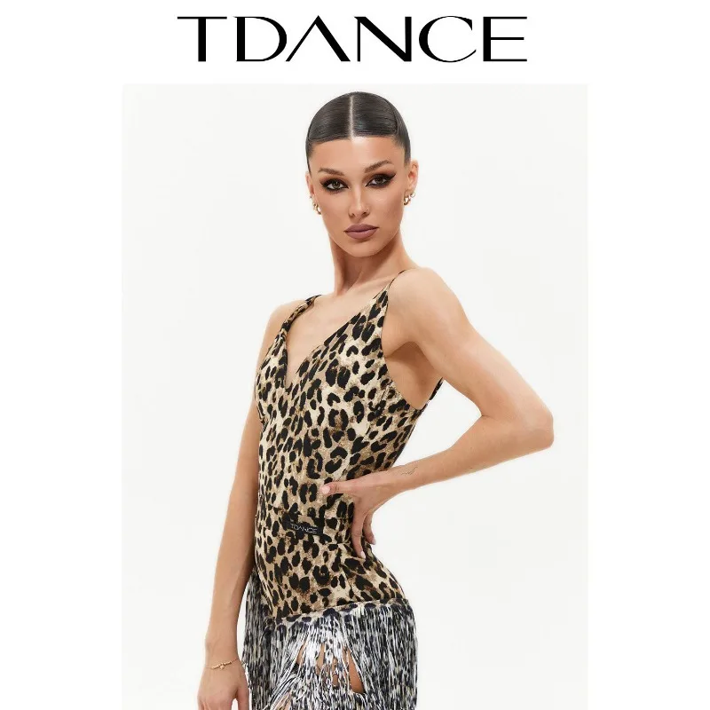 Customized TDANCE Latin Modern Dancewear Practice Dress [U-shaped Strap Top] Basic Versatile Classroom Teacher JM-165