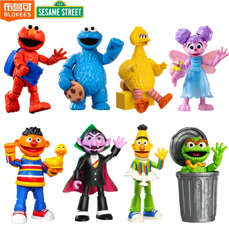 Blokees Sesame Street Figuras de Acción ELMO COOKIE MONSTER BIG BIRD Abby ERNIE BERT OSCAR THE GROUCH ELMO Muñeco de Anime Juguete Regalo