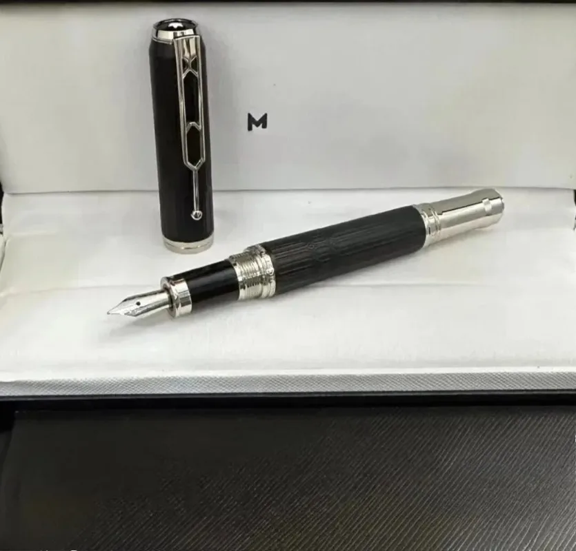 2026 New M Brand Retro Embossed Business Fountain/Rollerball Pen, Multi-Color Luxury Office Gift Pen（No Pen Box Included）