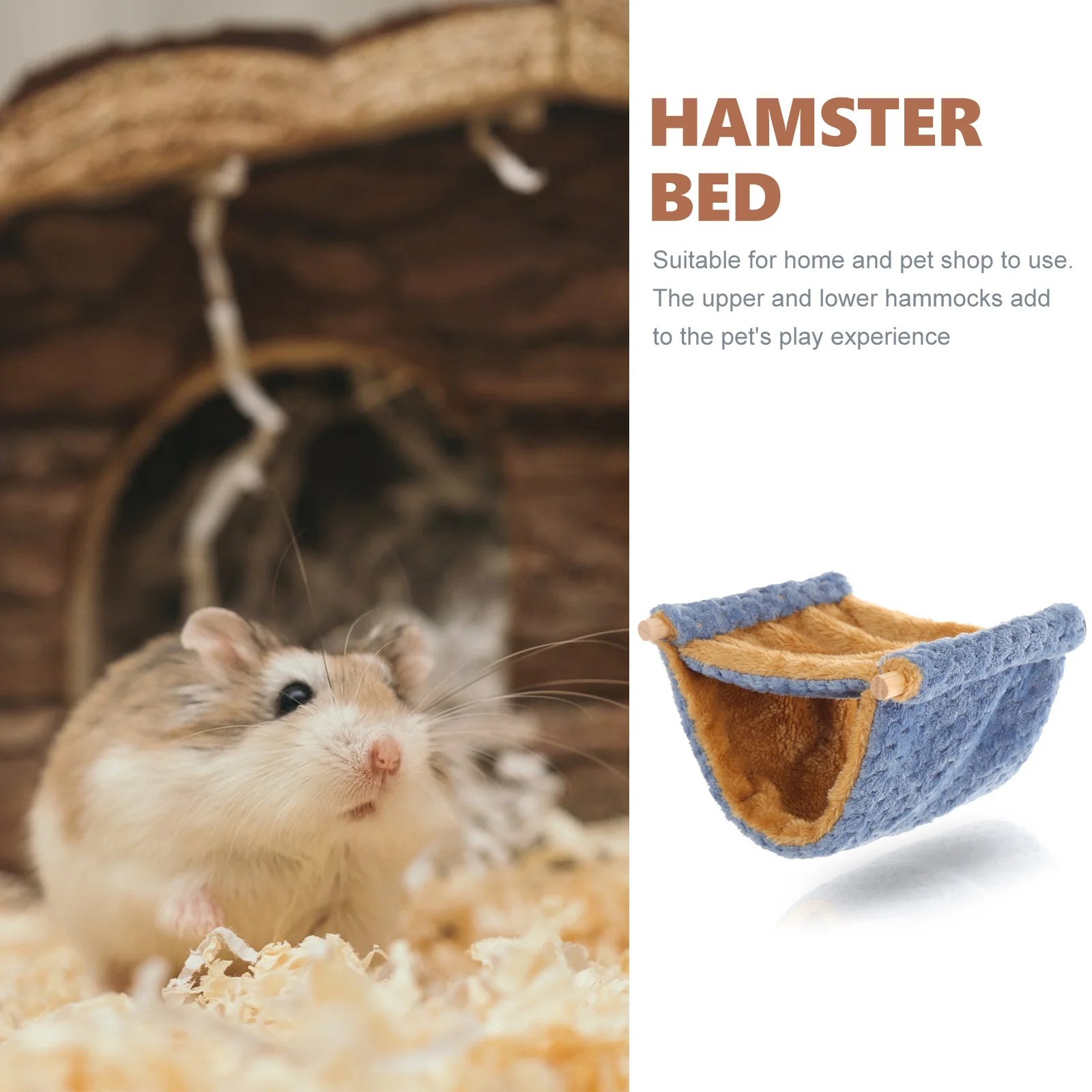 

Warm Hamster Bed Hanging Cozy Nest for Hamster Ferret Rat Cute Cage Decorative Sleeping Spot for Small Animals