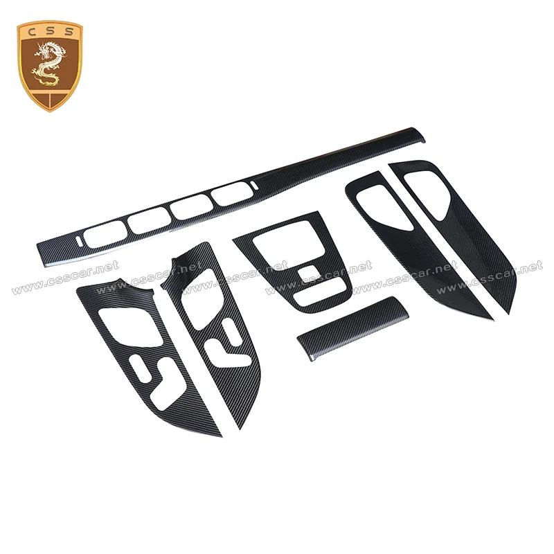 For Benz GLE Coupe C167 Carbon Fiber 7 pcs/set Central Control Button Cover Trim Decoration Car Modification Auto Carbon Styling