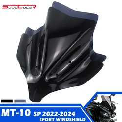Motorcycle Sport Windshield Visor Black Windscreen Fits For YAMAHA MT-10 2022 2023 2024 MT10 SP 22-24 MT10SP 23 mt10