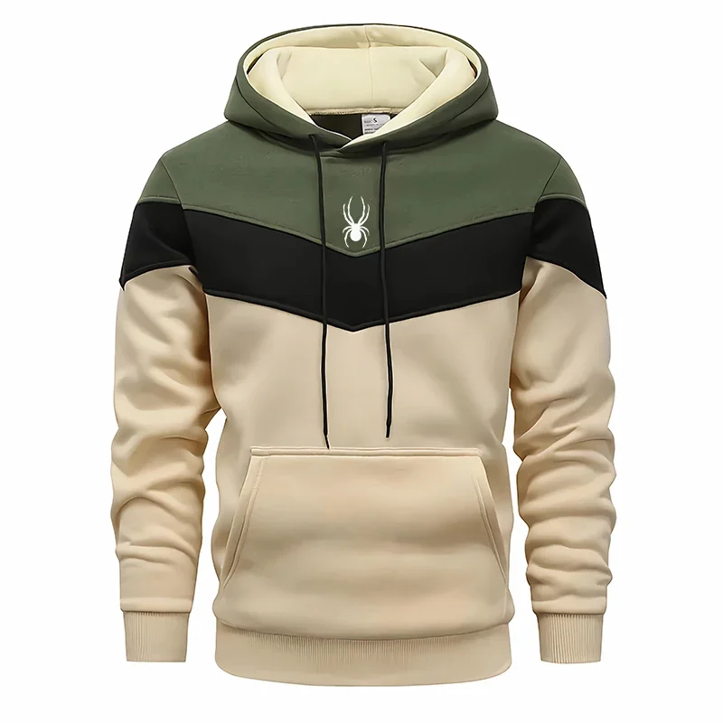 Hoodie Outdoor Sweatshirts for Men Color Block Versatile Casual Sports Daily Hot Sales Jogging Autumn Winter Comfortable Fashion