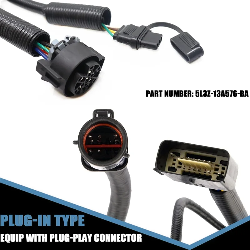 

Wiring Harness 7-Pin Trailer Connector For Ford F-150 2005-2008 Lincoln Mark LT 2006-2008 5L3Z13A576BA 5L3Z-13A576-BA