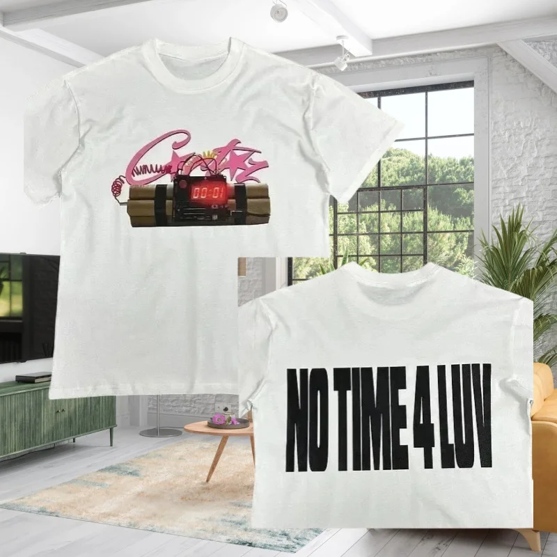 

2025 Pure Cotton T-shirt Fashionable Casual Short Sleeved T-shirt Summer Brand Oversized Round Neck Men's and Women's T-shirt