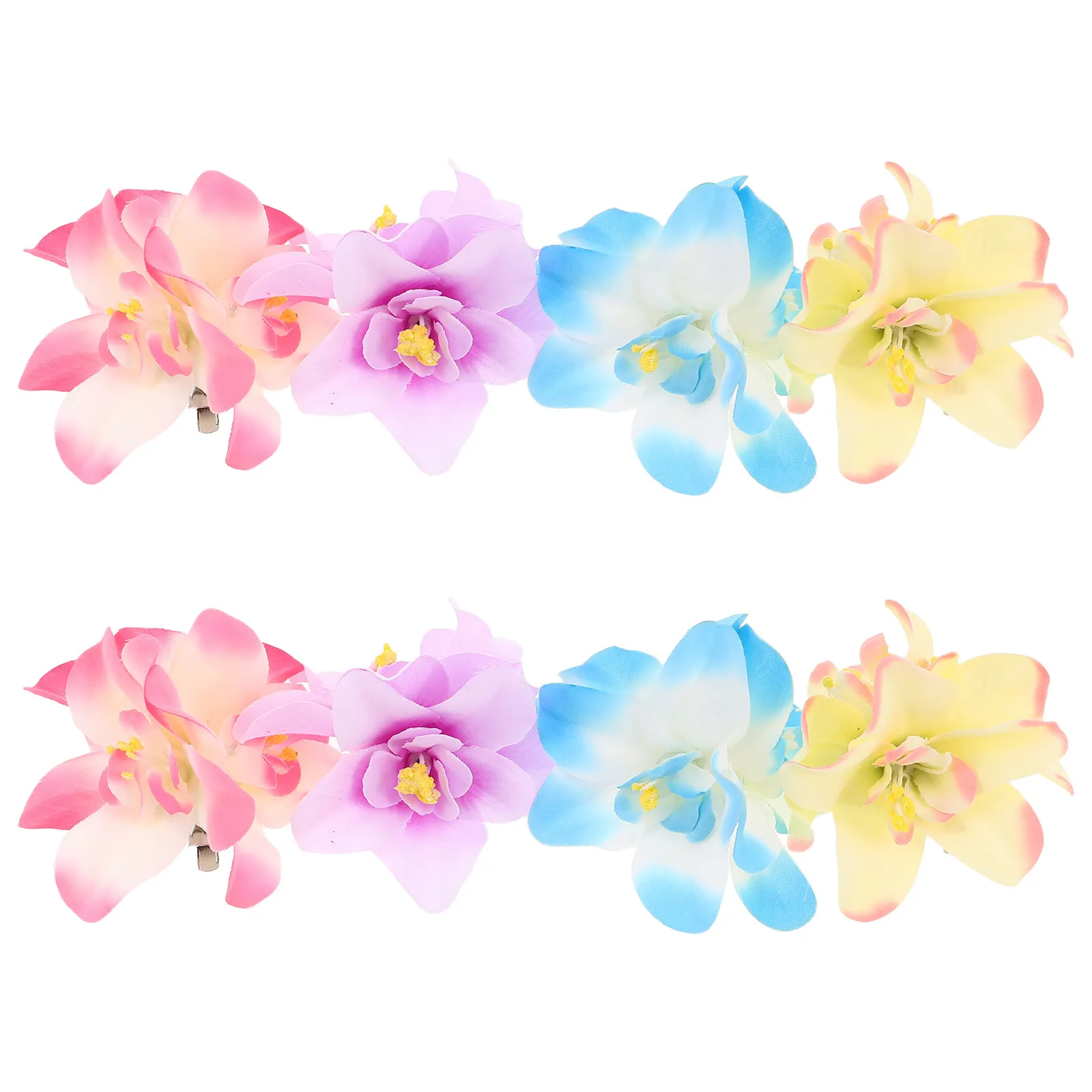 

Orchid Flower Hair Clip Boho Hawaiian Style Lightweight Artificial Floral Hairpin for Beach Party Wedding Vacation Accessories