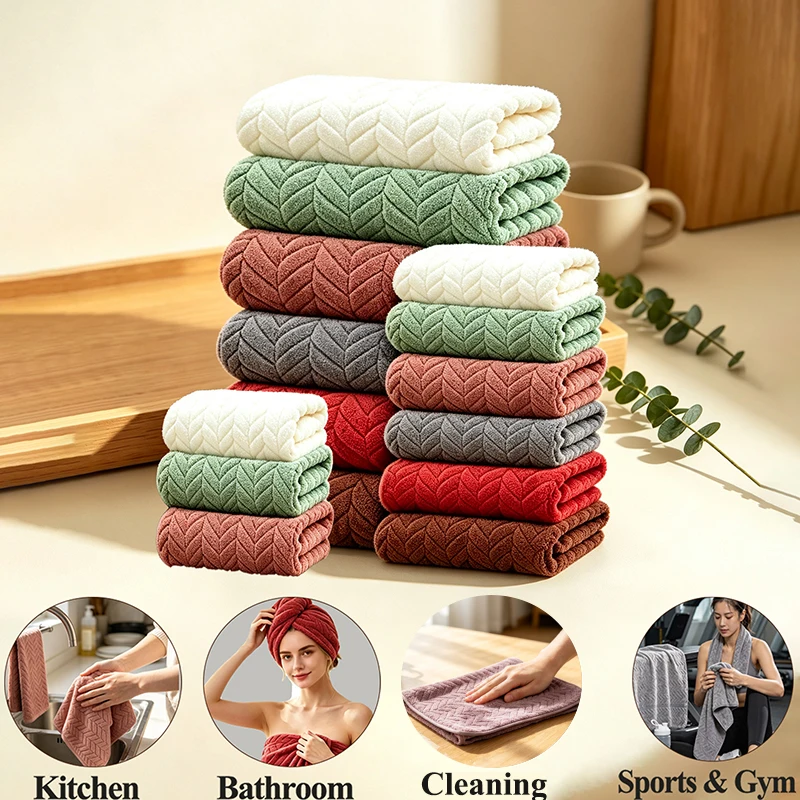 1/3Pcs Coral Velvet Towels Absorbent Bath Towel for Women Shower Towel Wrap Soft Hand Towel Ideal for Hotel, Gym, Home Daily Use