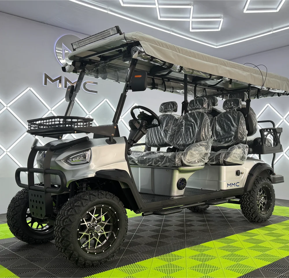 

Discount Price 2025 Farm Car Off Road 2 passenger Lifted Lithium Ion Golf Cart Metallic Blue With Cargo Box