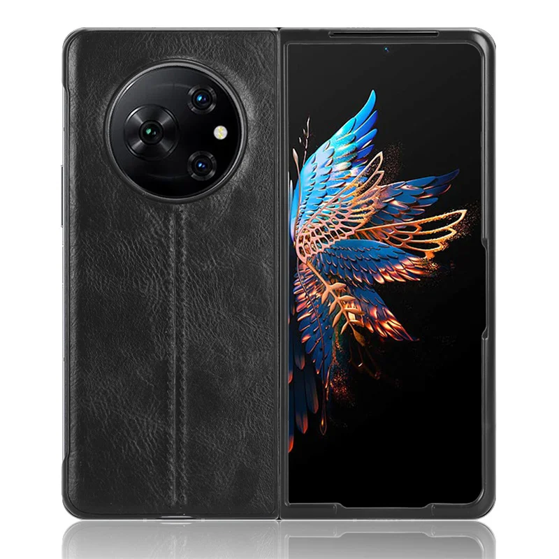 For Tecno Phantom V Fold Case Ultra-thin Suture Soft Edge PU Leather Hard Phone Cover For Tecno Phantom V Fold Case