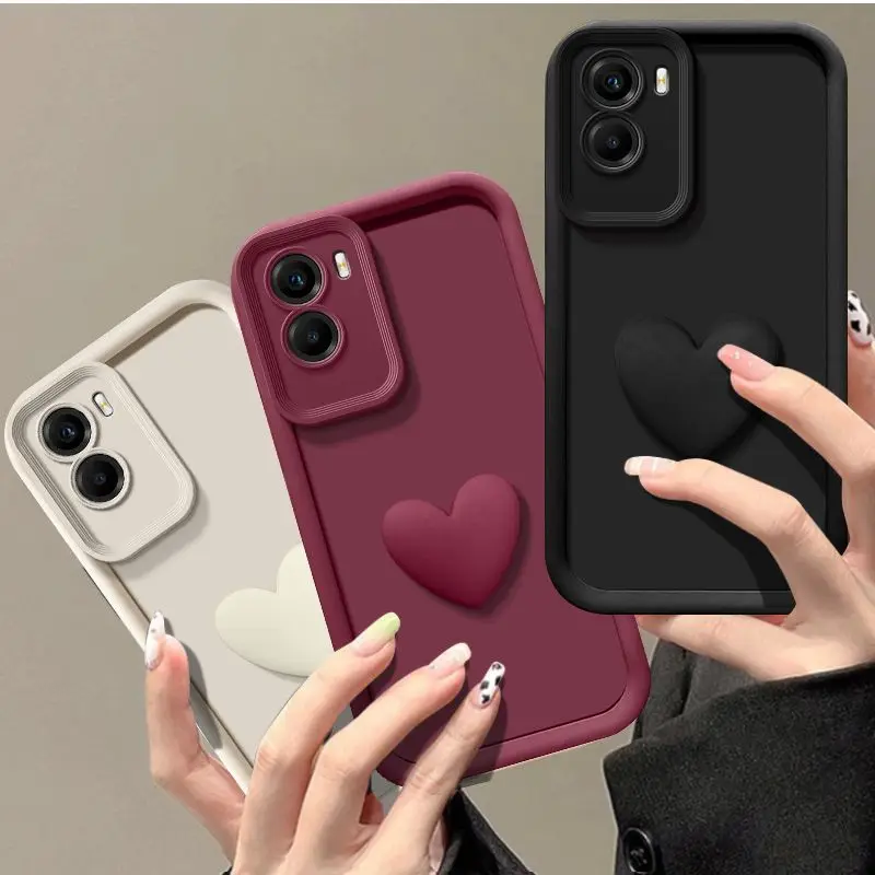 Korean style Cute DIY Love Heart Phone Case For Motorola Moto G84 G54 G22 G23 G13 G14 G22 G53 G34 5G Pure Color Back Cover