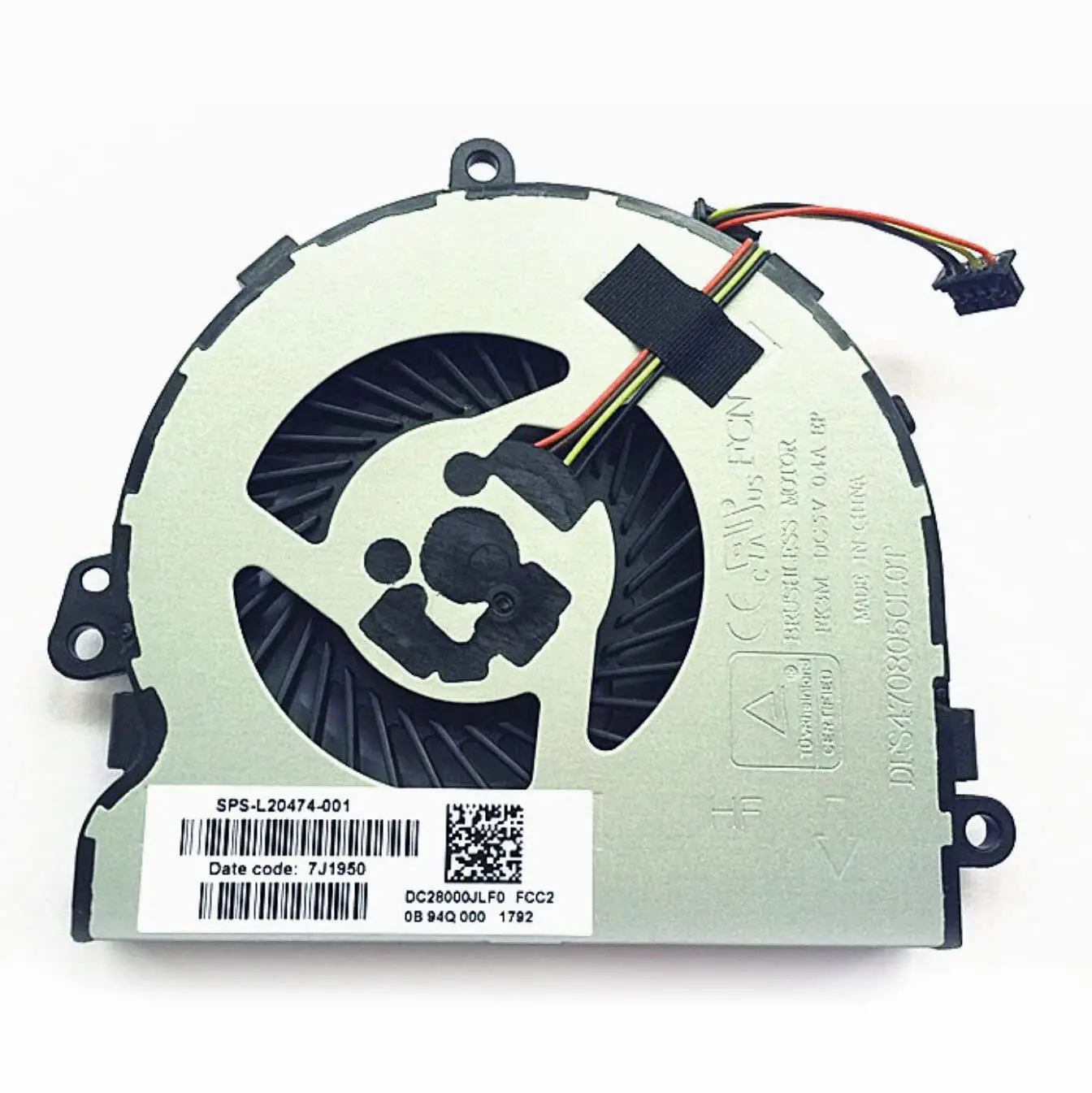CPU Cooling Fan Replacement for HP 15-DA 15-DB 15-DR 15-DX 15Q-DX 15T-DS 250 G7 255 G7 256 G7 TPN-C129 TPN-C130 L20474-001