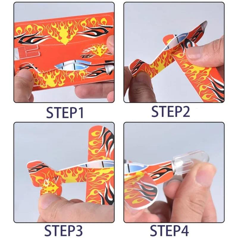 10 Stücke Mini DIY Schaum Flugzeug Segelflugzeuge Hand Werfen Fliegen Spiel Kinder Party Gefälligkeiten Outdoor Starten Kämpfer Spielzeug für Kinder – Detail 5