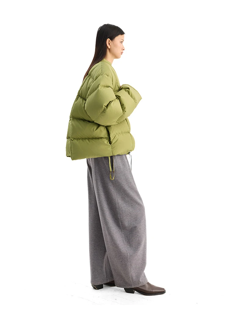 2026 Winter Short Puffer Jacket for Women, Petite Coat, White Duck Down, Thickened for Warmth