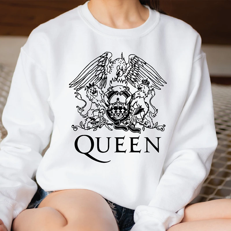 90s Grunge Goth Loose Cotton Punk Style Women Sweatshirt Long Sleeve Winte Fashion Queen Band Hoodies Hip Hop Fans Gift Female