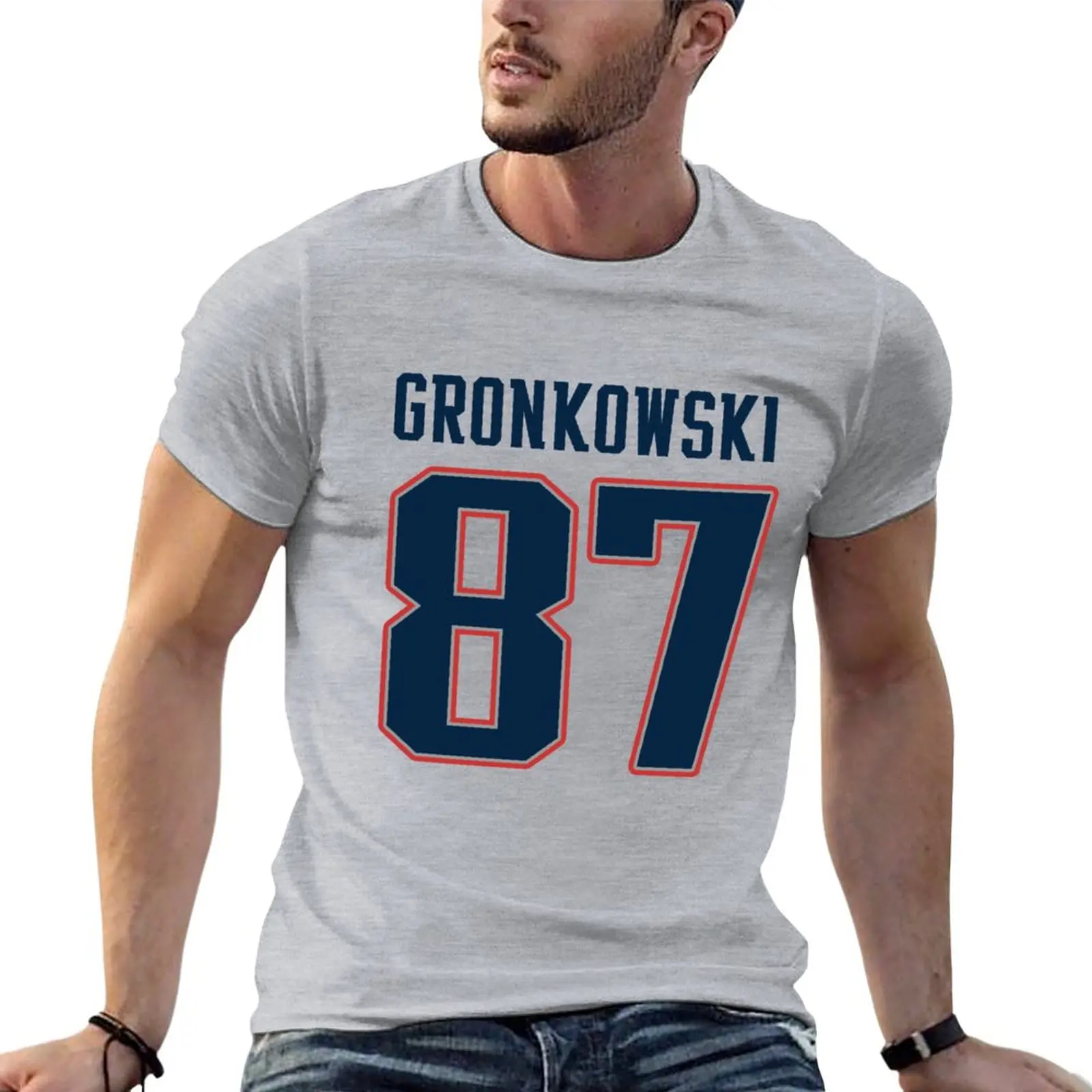 87 gronkowski superbowl t-shirt szybkoschnący t-shirt hipisowski ubrania męskie graficzne t-shirty