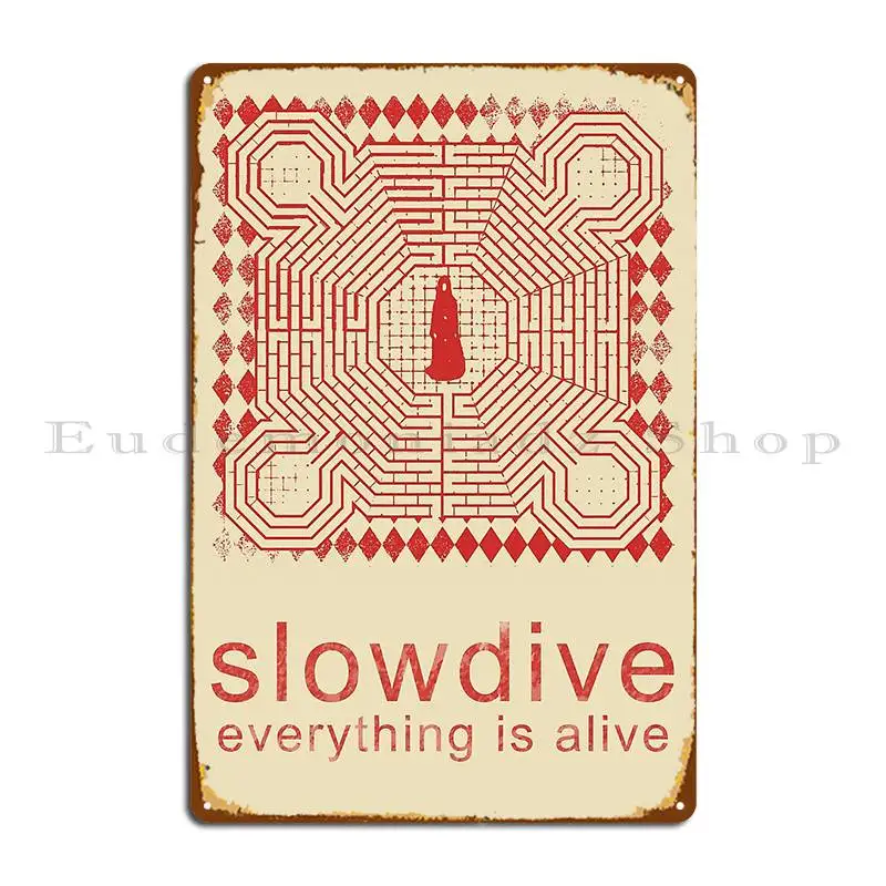 Slowdive Everything Is Alive Metal Plaque Poster Pub Mural Print Painting Wall Mural Kitchen Tin Sign Poster