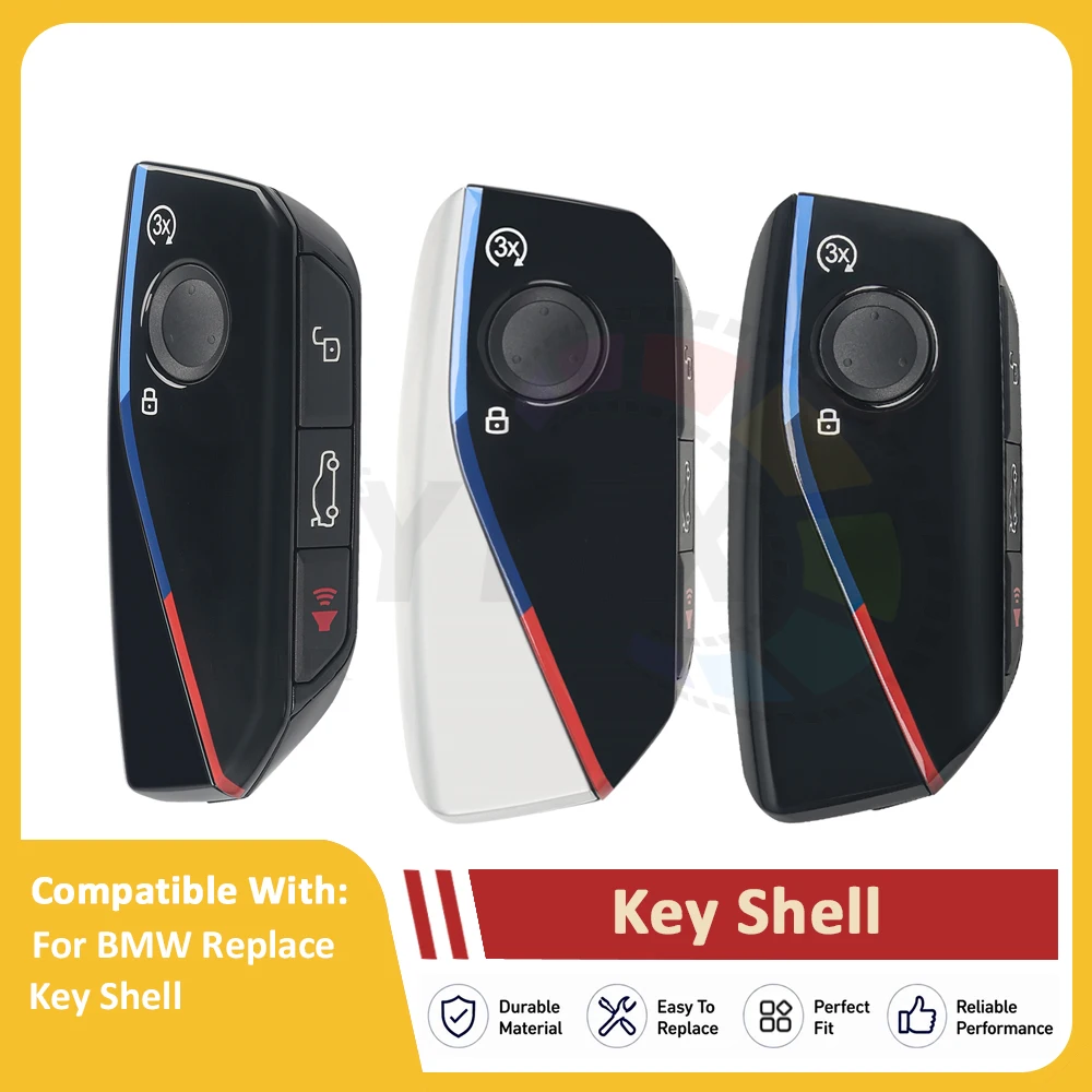 Сменный корпус ключа KYMX с 3 кнопками запуска для BMW 2023+ 2 MPV U06 X1 U11 X2 U10 U Chassis, серебристый или черный.