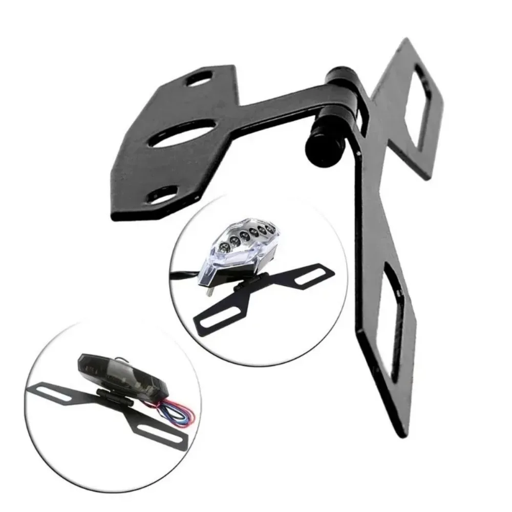 Mount Folding Number Plate Frame Holder Mount Universal for Motorbike Accessories Motorcycle License Plate Bracket Taillight