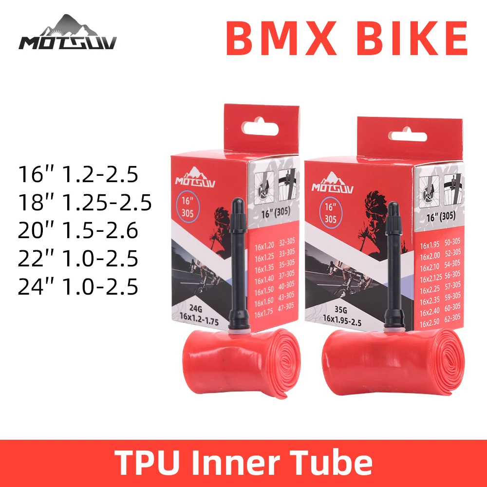 BMX TPU Inner Tube Ultralight Cycling Bike Tire Tubes 16inch 18