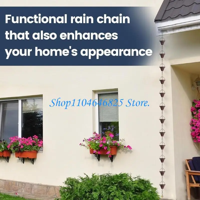 Weather Resistant Rain Chain Rusts Proof Chain Decoration Hangings for Outdoor Courtyards Garden