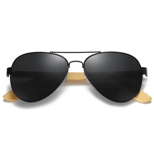 Imagen 2 del producto GM estilo de moda Retro gafas de sol de madera de bambú hechas a mano hombres mujeres 100% gafas de sol polarizadas UV400 Matel cartón 2231
