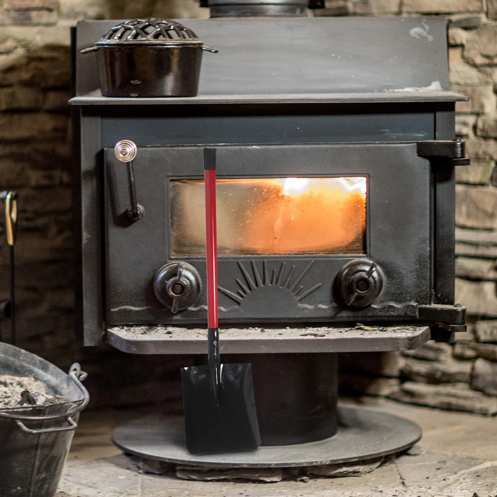 

2Pcs Long Handle Kitchen Stove Ash Shovel Metal Fireplace Cleaning Coal Removal Utility Soil Digging Scoop Coal Tool