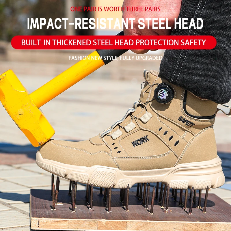 

Classic hot selling knob buckle safety shoes, protective shoes, work shoes, mining boots, anti smashing and anti piercing
